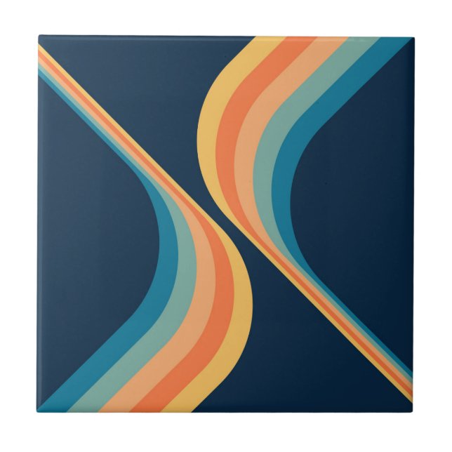 Colorful retro style wings design  ceramic tile (Front)