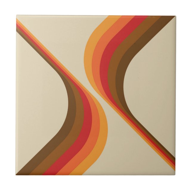 Colorful retro style wings design  ceramic tile (Front)