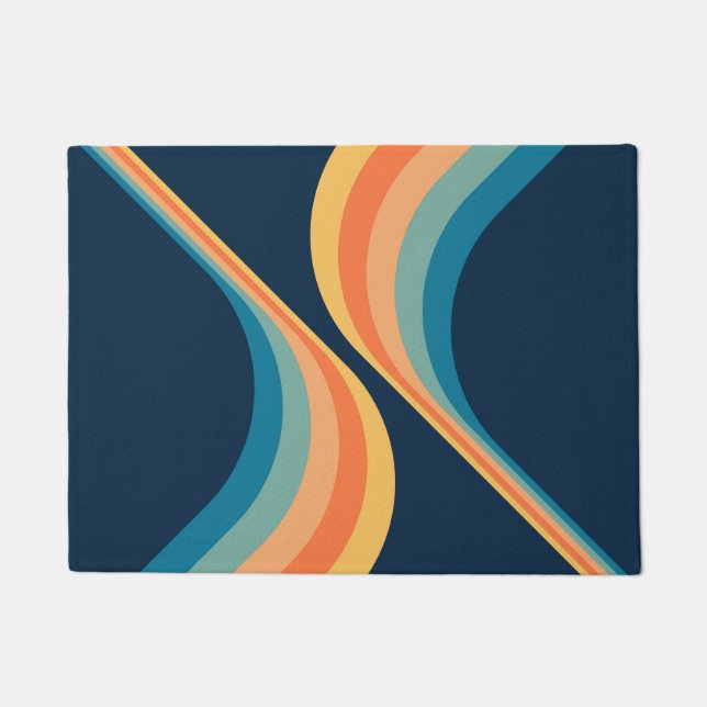 Colorful retro style wings design  doormat (Front)