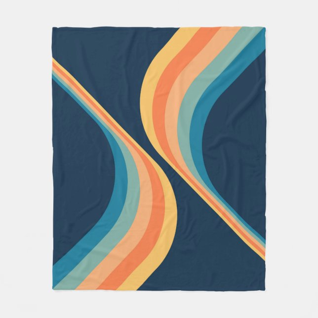 Colorful retro style wings design  fleece blanket (Front)