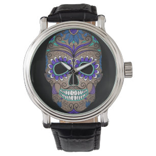 Colorful Retro Sugar Skull Watch