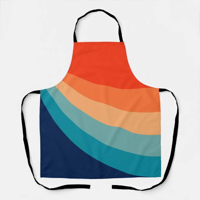 Colorful retro sun rays apron (Front)