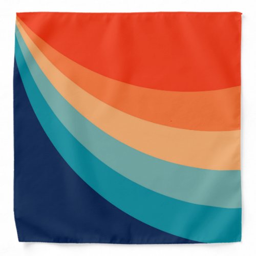 Colorful retro sun rays bandana