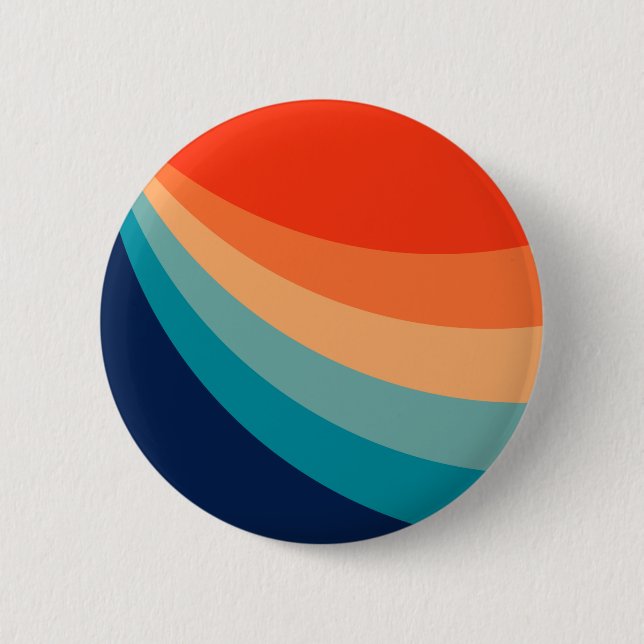 Colorful retro sun rays button (Front)