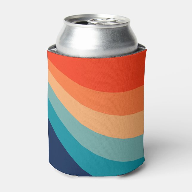 Colorful retro sun rays can cooler (Can Front)