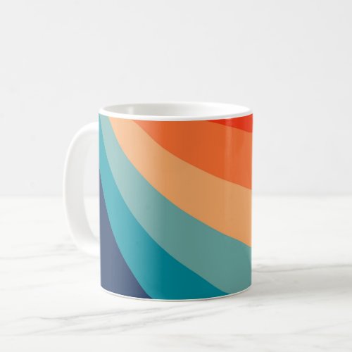 Colorful retro sun rays coffee mug