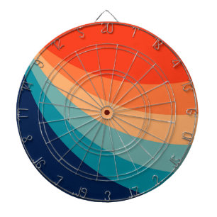 Colorful retro sun rays dart board