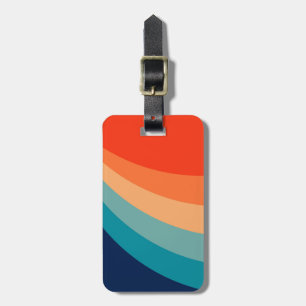 Colorful retro sun rays Luggage Tag