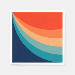 Colorful retro sun rays napkins
