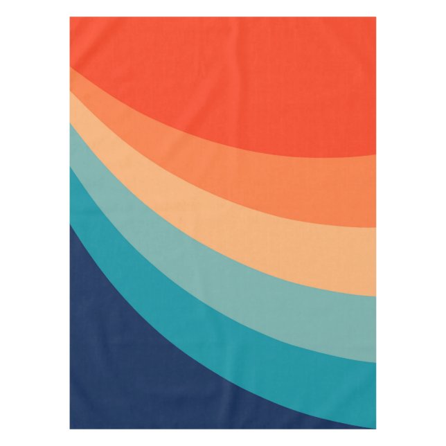 Colorful retro sun rays tablecloth (Front)