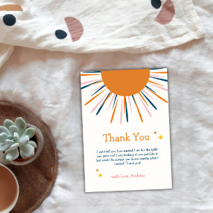 Colorful Retro Sunshine Baby Shower Thank You Card