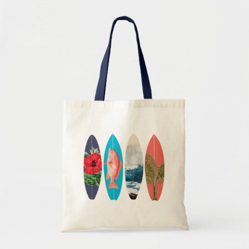 Colorful Retro Surfboards Tote Bag