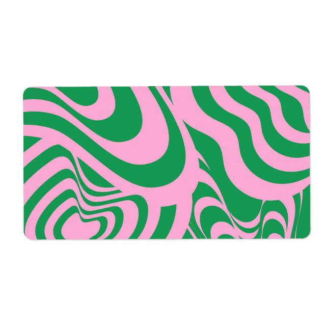 Colorful Retro Swirl Groovy Y2K Pattern  Label (Front)