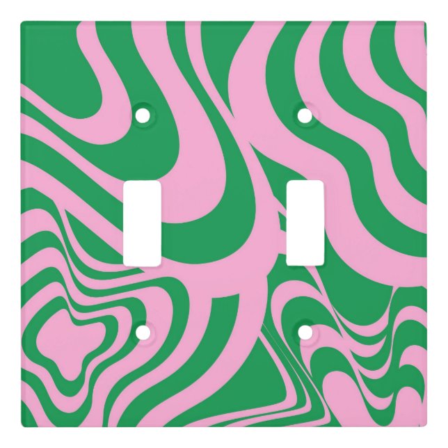 Colorful Retro Swirl Groovy Y2K Pattern  Light Switch Cover (Front)