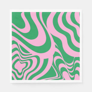 Colorful Retro Swirl Groovy Y2K Pattern  Napkins