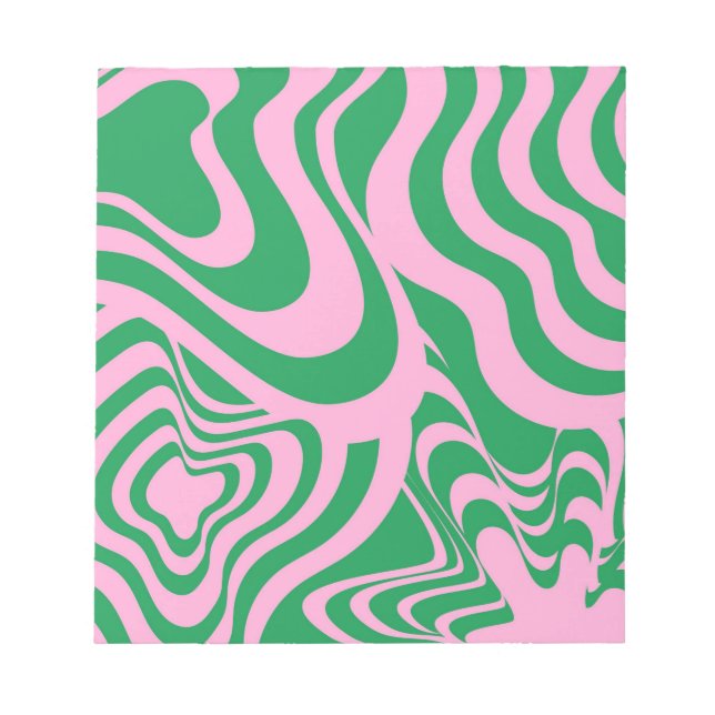 Colorful Retro Swirl Groovy Y2K Pattern  Notepad (Front)