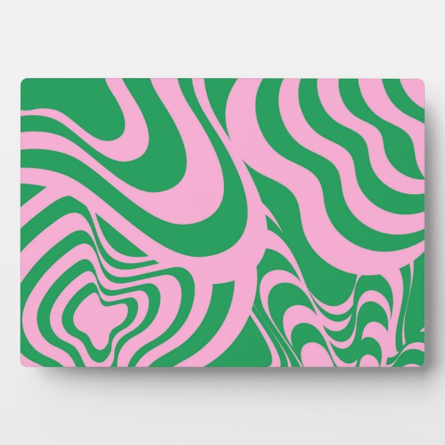 Colorful Retro Swirl Groovy Y2K Pattern  Plaque (Front)