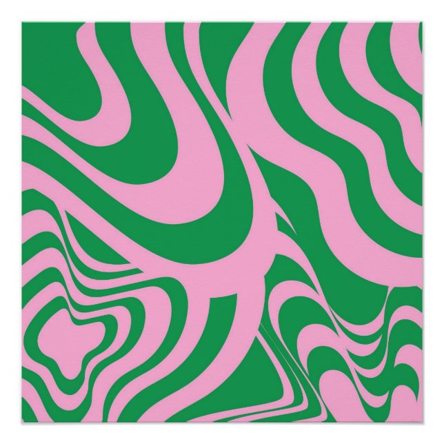 Colorful Retro Swirl Groovy Y2K Pattern  Poster (Front)