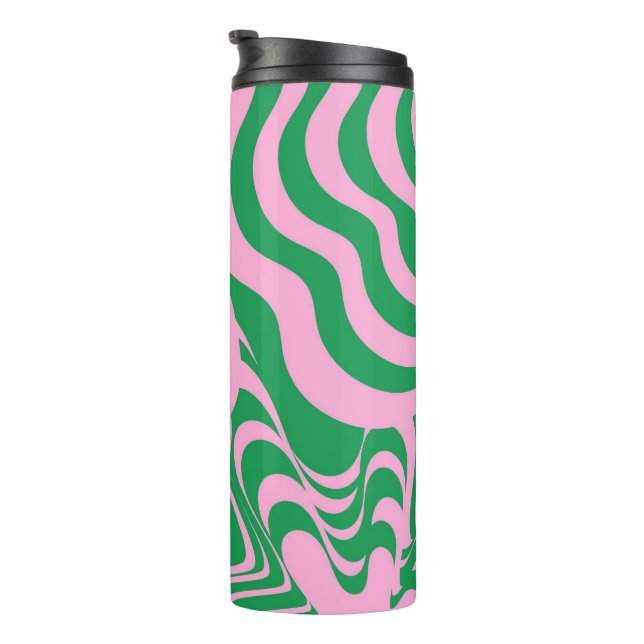 Colorful Retro Swirl Groovy Y2K Pattern  Thermal Tumbler (Rotated Right)