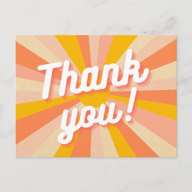 Colorful Retro Thank You postcard (Front)