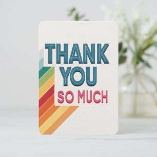 Colorful Retro “Thank You So Much”  Thank You Card