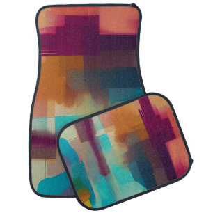 Colorful retro tone blend  car floor mat