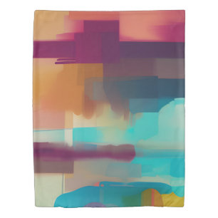 Colorful retro tone blend duvet cover