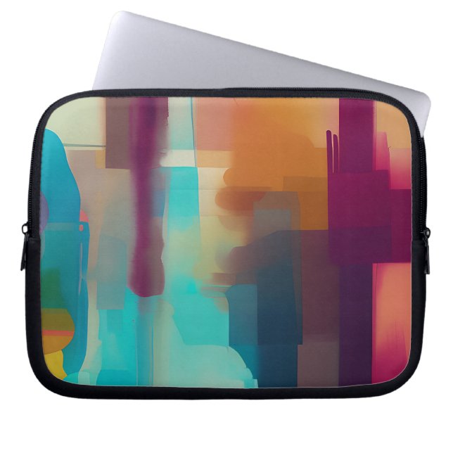 Colorful retro tone blend  laptop sleeve (Front)