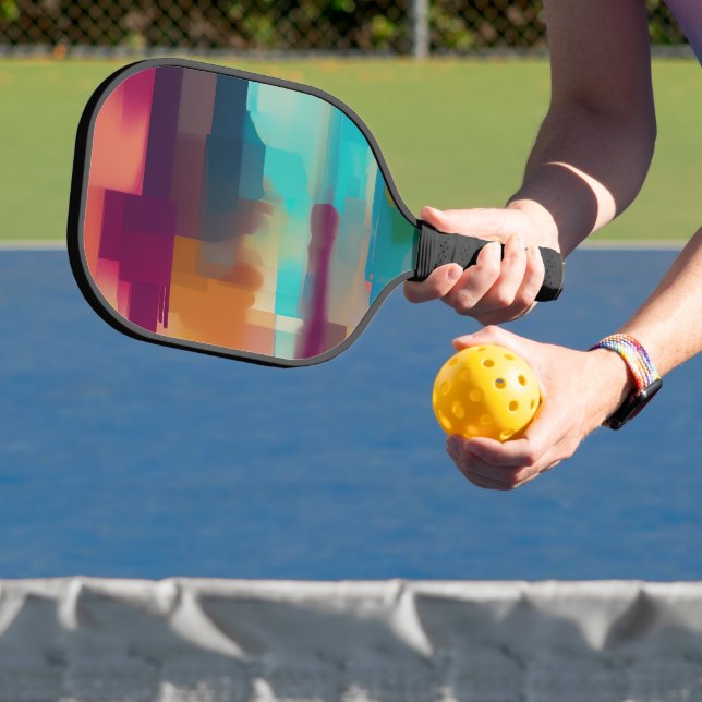 Colorful retro tone blend  pickleball paddle (Insitu)