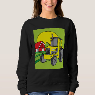 Colorful Retro Tractor In Nature Sweatshirt