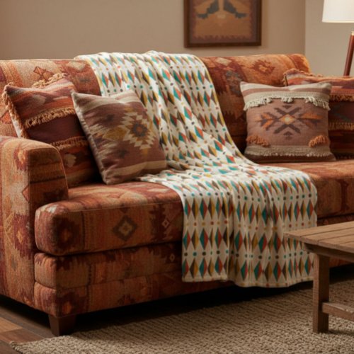 Colorful Retro Triangle Shapes  Fleece Blanket