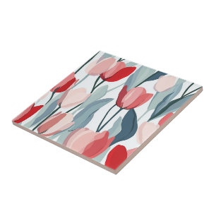 Colorful Retro Tulip Tiles  For Bathroom Walls