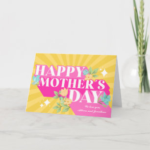 Colorful Retro Typography Custom Mother's Day Card