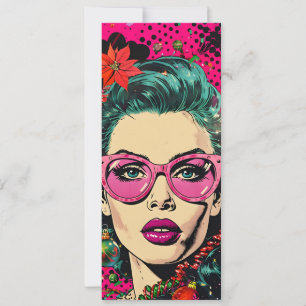 Colorful Retro Unique Comic Book Pop Art Christmas Holiday Card