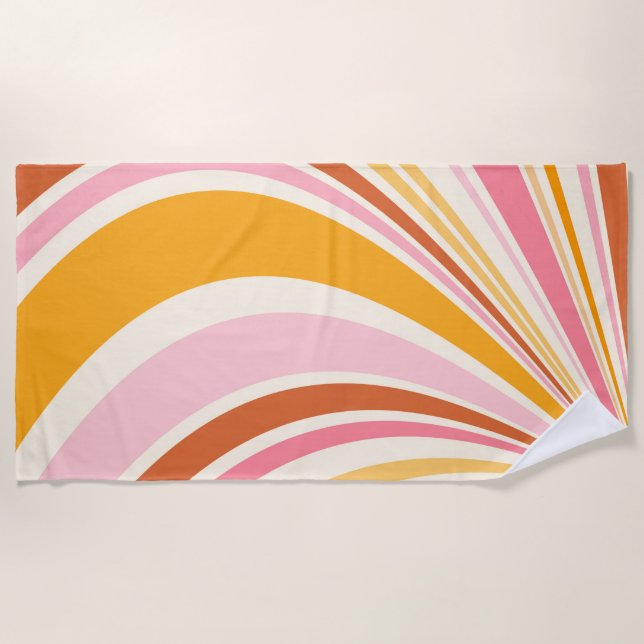 Colorful retro vibes beach towel (Front)