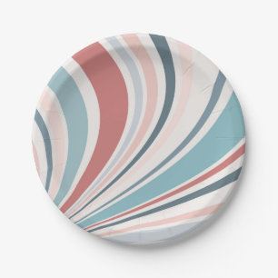 Colorful retro vibes in pink, blue and gray paper plates