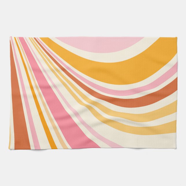 Colorful retro vibes kitchen towel (Horizontal)