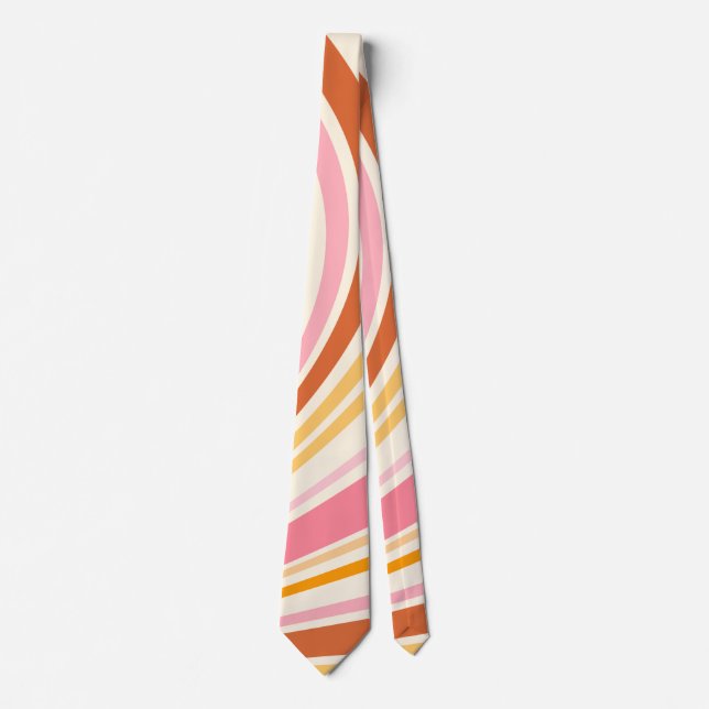 Colorful retro vibes neck tie (Front)