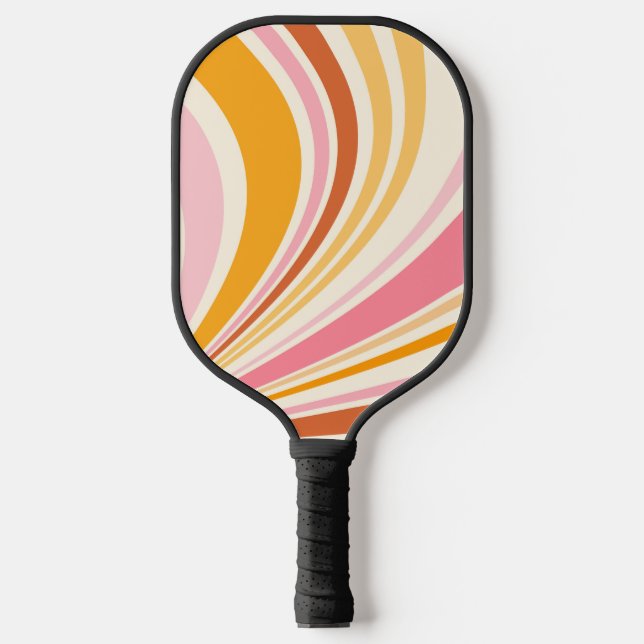Colorful retro vibes pickleball paddle (Front)
