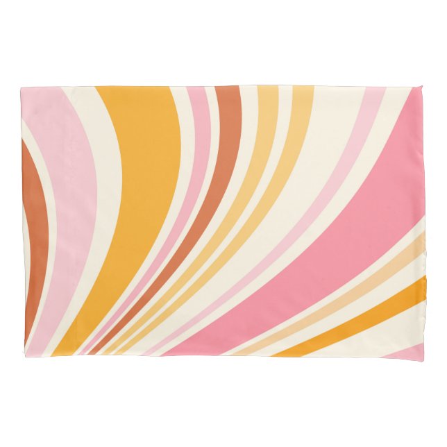 Colorful retro vibes pillow case (Front)