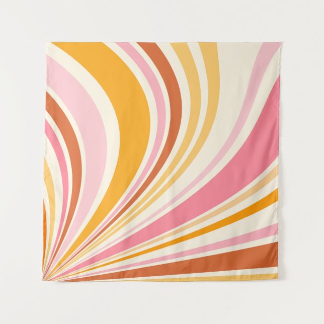 Colorful retro vibes tapestry (Front)