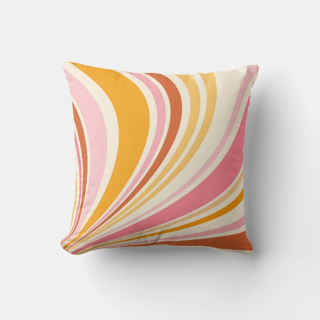 Colorful retro vibes throw pillow (Front)