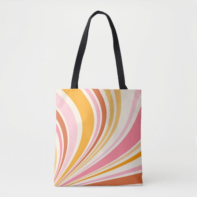 Colorful retro vibes tote bag (Front)