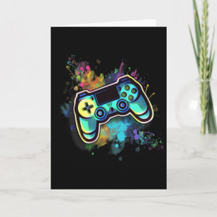 Colorful Retro Video Game Controller For Men1 Card