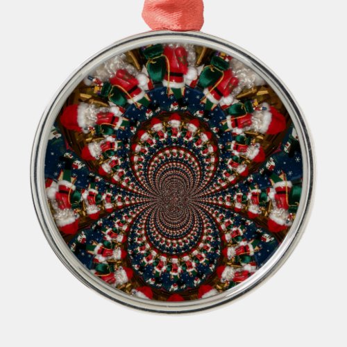 Colorful Retro Vintage Christmas presents Xmas gif Metal Ornament