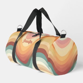 Colorful Retro Wave Duffle Bag by Letsrendevoo at Zazzle