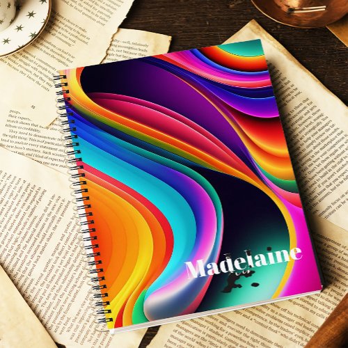 Colorful Retro Waves Personal Notebook