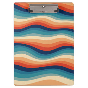 Colorful Retro Waves Vintage Clipboard