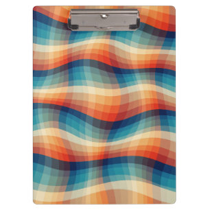 Colorful Retro Waves Vintage Clipboard