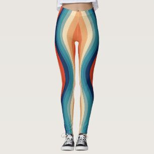 Colorful Retro Waves Vintage Leggings